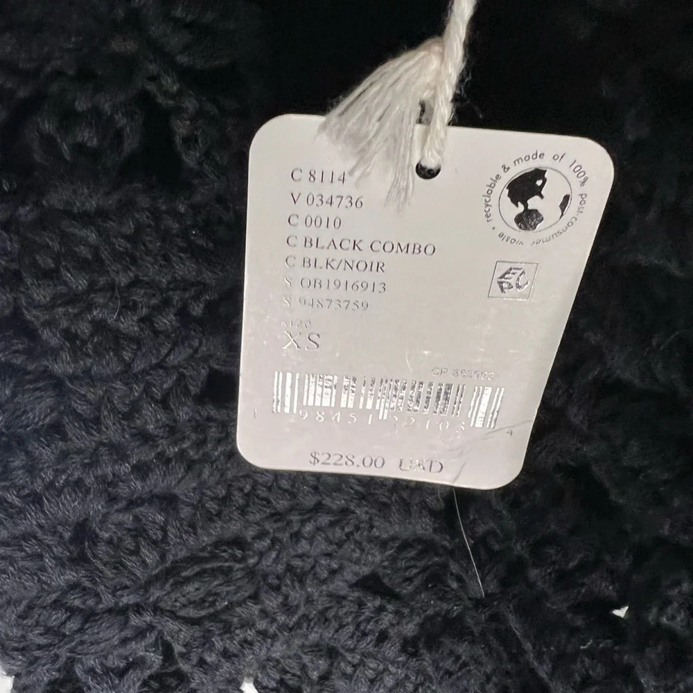 Free People Rue Crochet Tunic XS in Black NWT